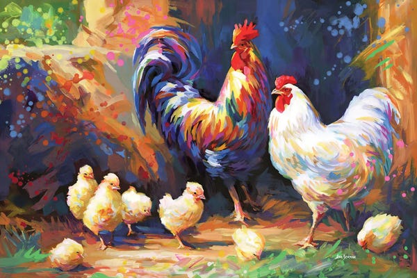 Leon Devenice: Happy Farmyard Family by Leon Devenice