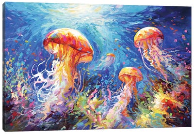Jellyfish Serenade Canvas Art Print - Leon Devenice