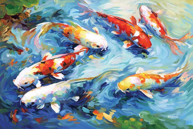 Koi Peaceful Glide by Leon Devenice wall art