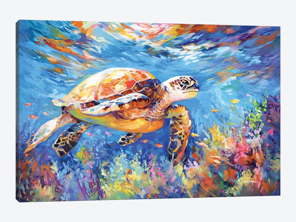 Sea Turtle's Adventure by Leon Devenice 1-piece Canvas Art