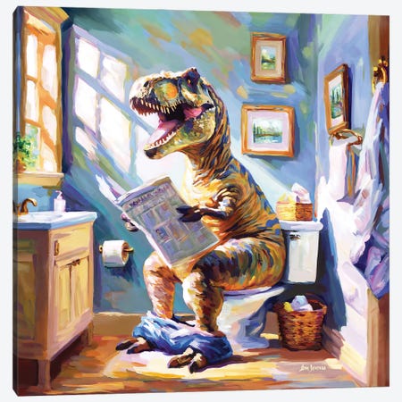 Dino's Daily Dose Of Humor Canvas Print #DVI482} by Leon Devenice Canvas Print