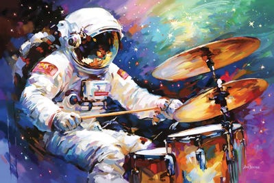 Cosmic Drummer Canvas Art avtorja LeonaCosmic Drummer Canvas Art avtorja Leona  