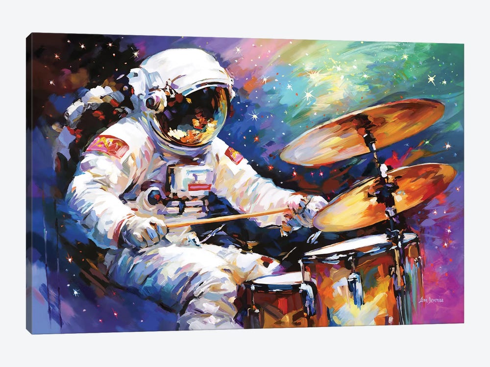 The Cosmic Drummer by Leon Devenice 1-piece Canvas Art Print