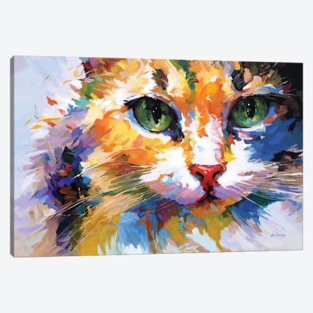 Colorful Cat Canvas Print #DVI487} by Leon Devenice Canvas Wall Art