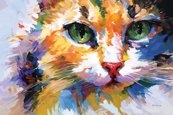 Leon Devenice: Colorful Cat by Leon Devenice