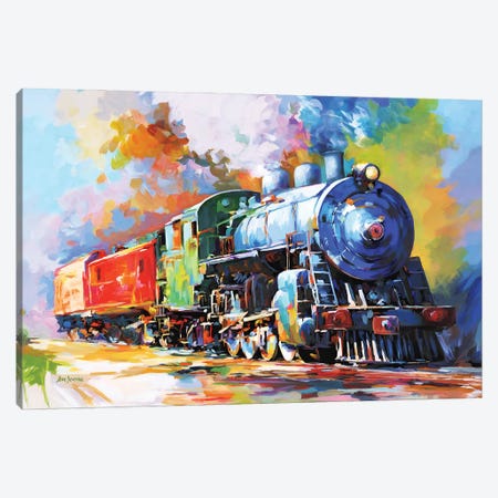 The Last Train Canvas Print #DVI489} by Leon Devenice Canvas Print