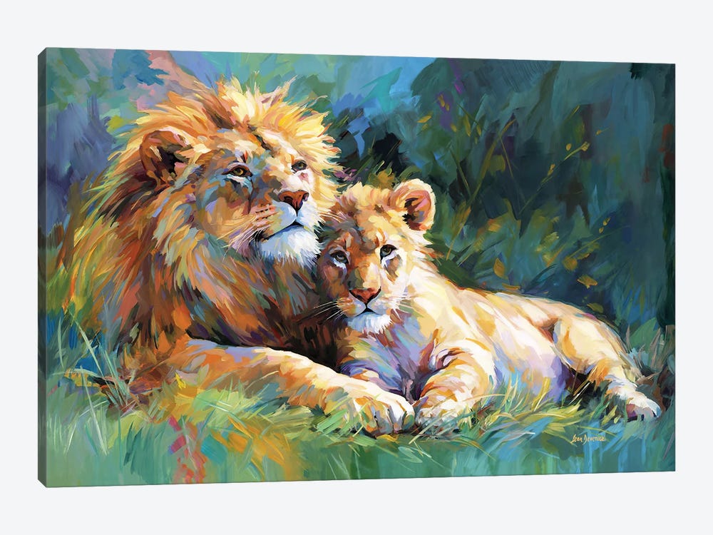 The Lion's Embrace by Leon Devenice 1-piece Art Print