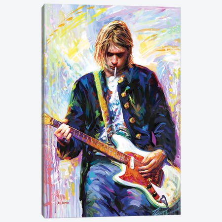 Kurt Cobain III Canvas Print #DVI498} by Leon Devenice Canvas Wall Art