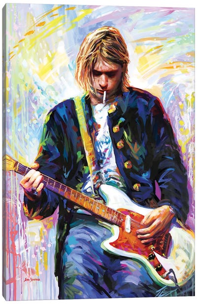 Kurt Cobain III Canvas Art Print - Celebrity Art