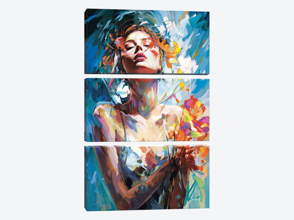 Each Breath I Take Is A Whisper Of Your Name by Leon Devenice 3-piece Canvas Print