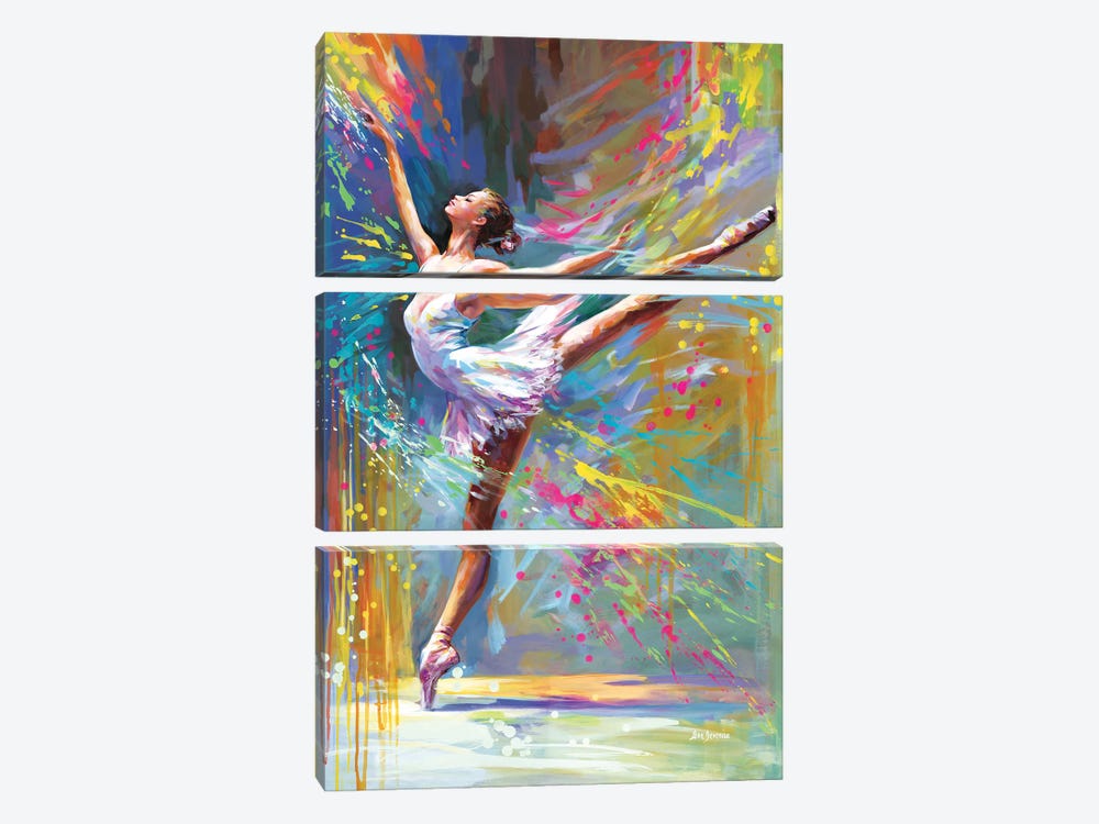 Ballerina's Moment Of Magic by Leon Devenice 3-piece Art Print