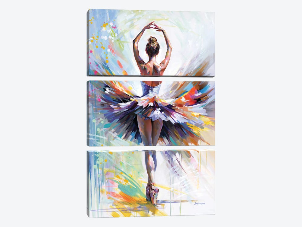 Ballerina's Prelude To Passion by Leon Devenice 3-piece Canvas Art