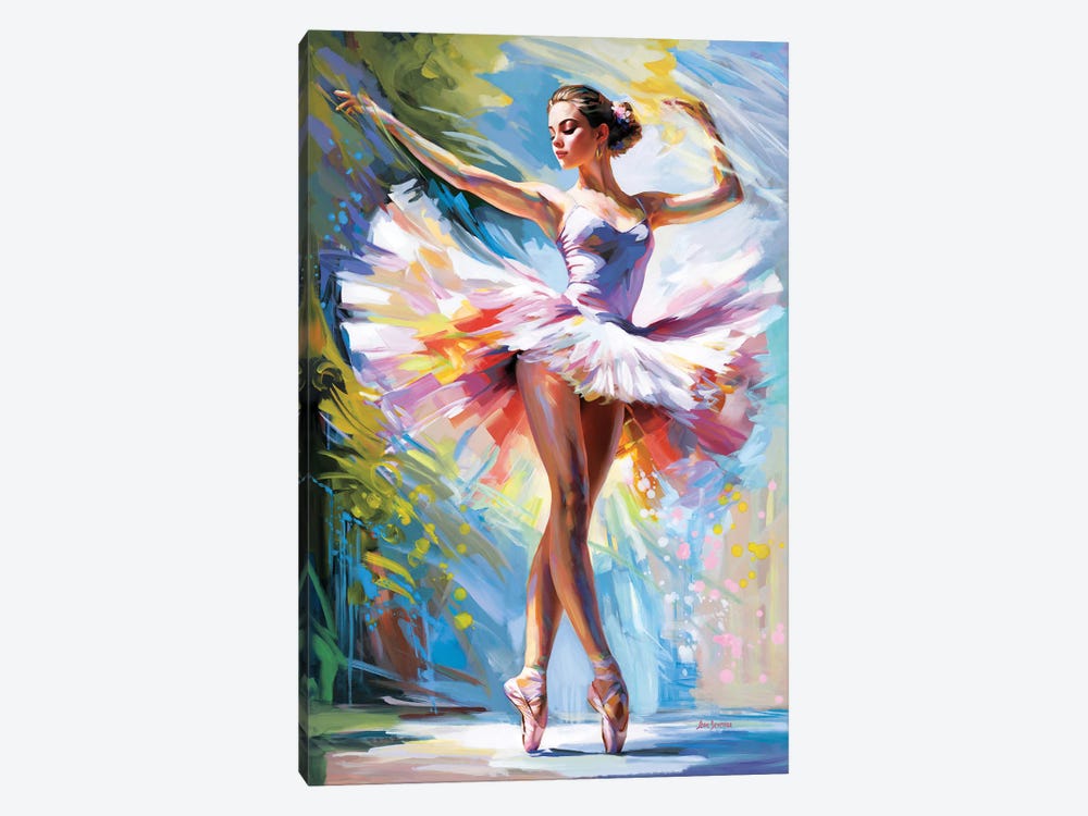 Ballerina's Embrace In Motion by Leon Devenice 1-piece Canvas Art
