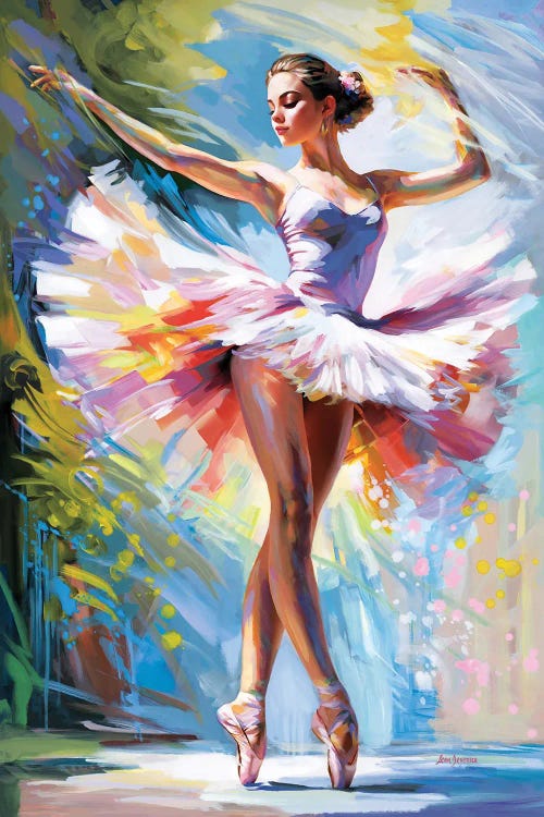 Ballerina's Embrace In Motion