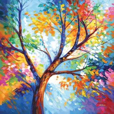 Colorful Tree Of Joy by Leon Devenice canvas print