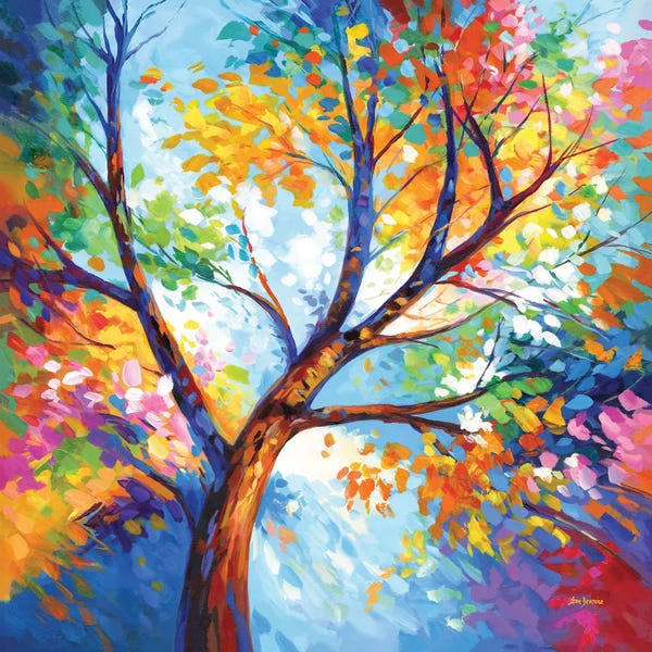 Leon Devenice: Colorful Tree Of Joy by Leon Devenice