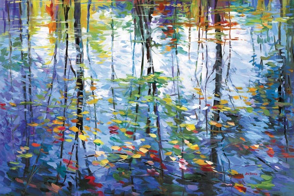 Leon Devenice: Colorful Reflection Of Autumn Trees by Leon Devenice