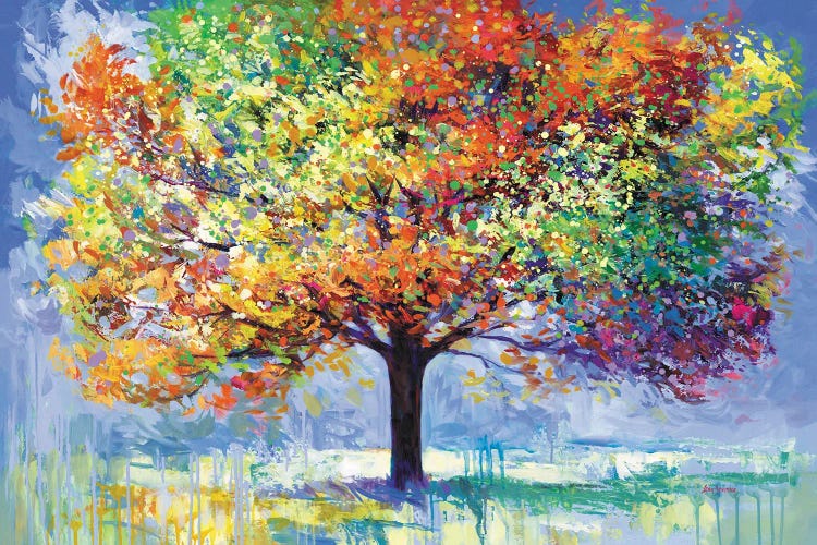 Colorful Tree Of Life Abstract by Leon Devenice wall art