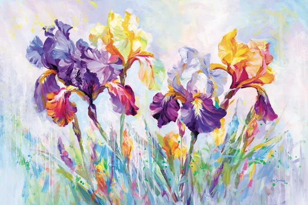 Leon Devenice: Irises In Bloom by Leon Devenice