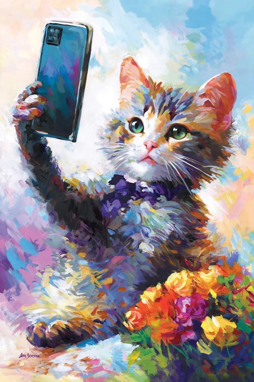 Cat Taking A Selfie by Leon Devenice canvas print