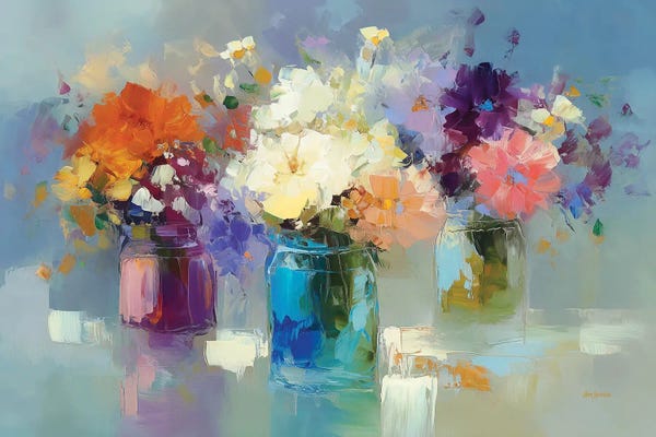 Abstract Wall Art: Vibrant Spring Impressions by Leon Devenice