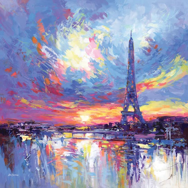 Towers: Eiffel Tower At Sunset by Leon Devenice