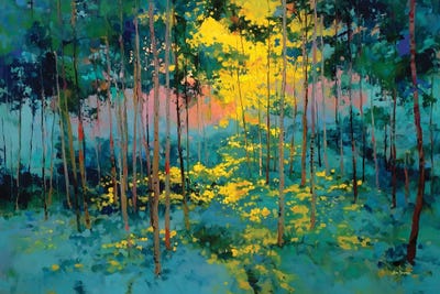 Leon Devenice - Framed Fine Art Prints: Forest Bathed In Celestial Glow by Leon Devenice