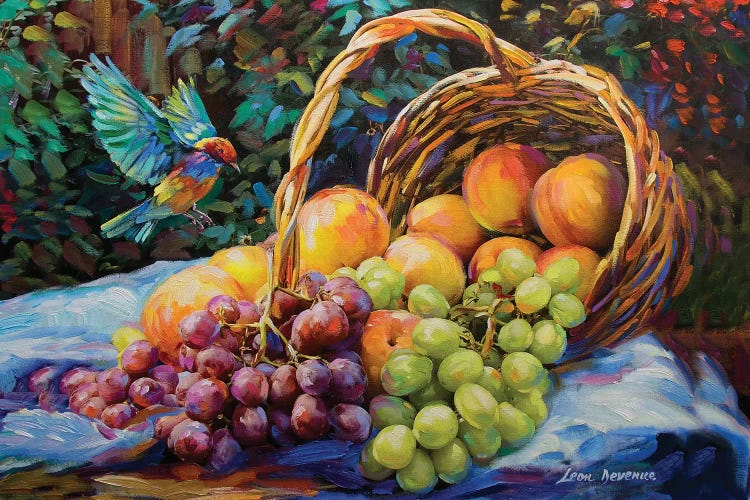 Peaches And Grapes by Leon Devenice wall art