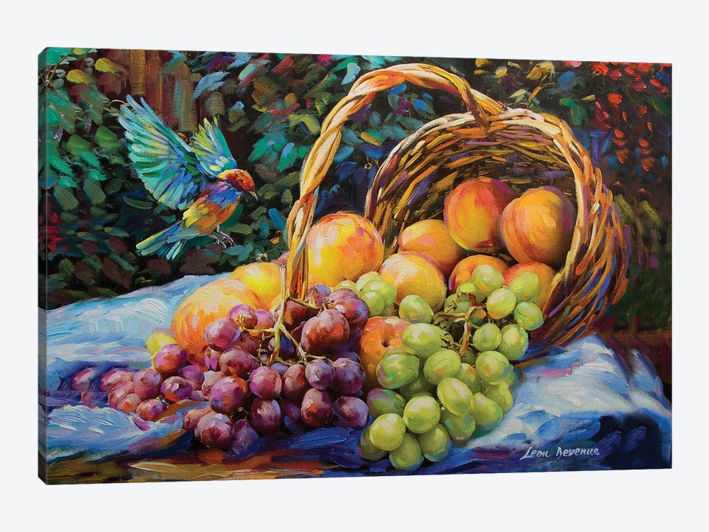 Peaches And Grapes by Leon Devenice 1-piece Canvas Artwork