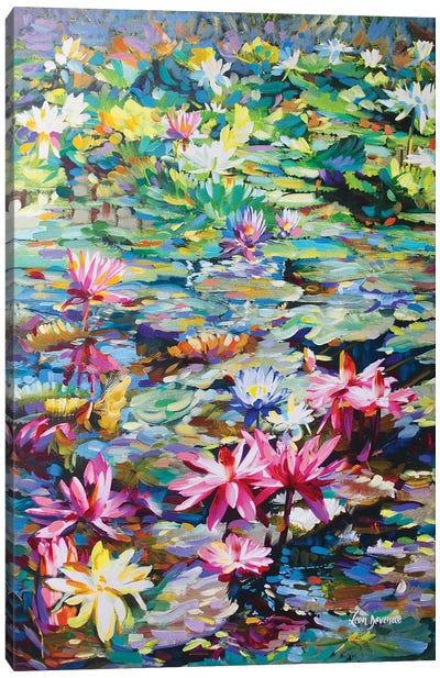 Sacred Lily Pond Canvas Art Print - Water Lilies Collection