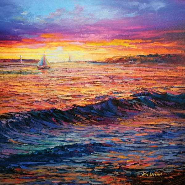 Waves: Sunset Embrace by Leon Devenice