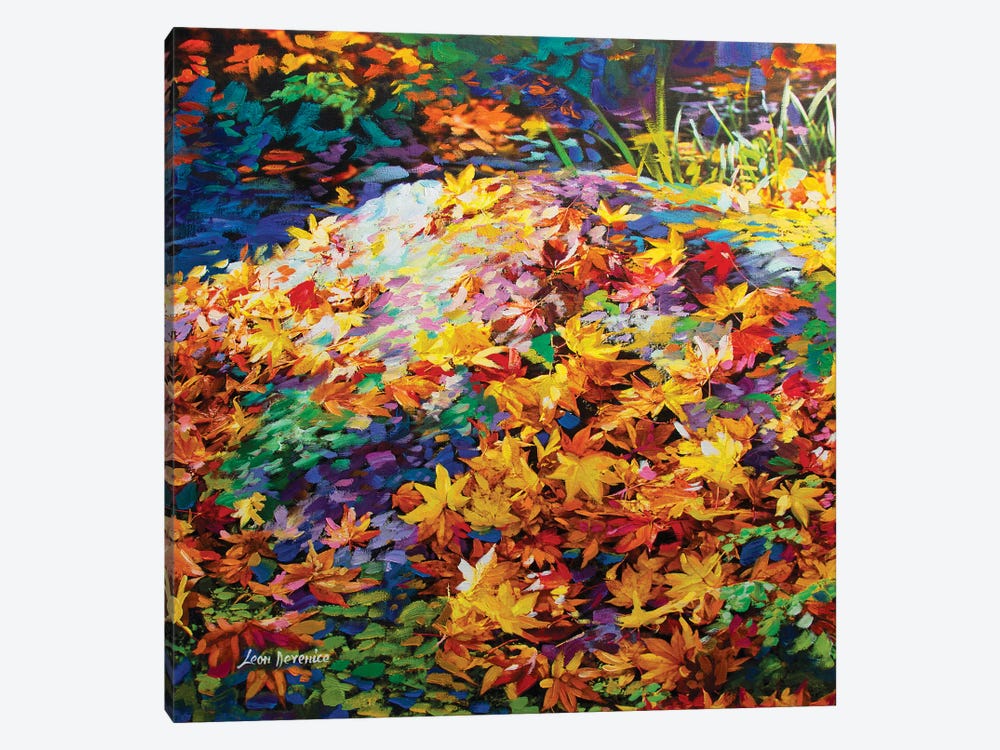 The Autumn Leaves Of Red And Gold by Leon Devenice 1-piece Canvas Print