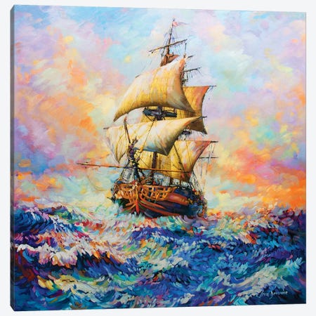 The Captain's Story Canvas Print #DVI87} by Leon Devenice Canvas Art