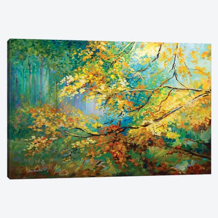 The Golden Leaves Canvas Print #DVI90} by Leon Devenice Canvas Wall Art