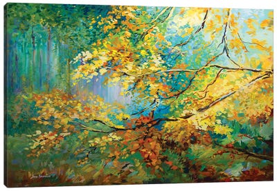 The Golden Leaves Canvas Art Print - Cabin & Lodge Décor