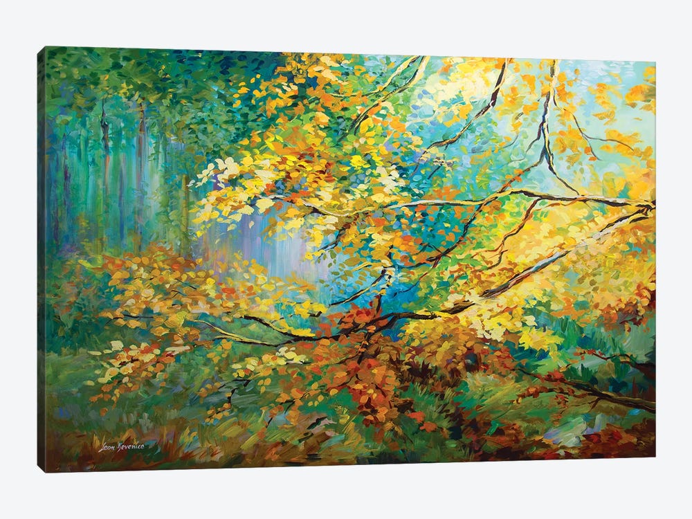 The Golden Leaves by Leon Devenice 1-piece Canvas Art