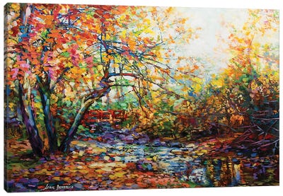 The Hidden Bridge Canvas Art Print - Autumn Art