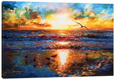Toward The Sea Of Freedom Canvas Art Print - Current Day Impressionism Art