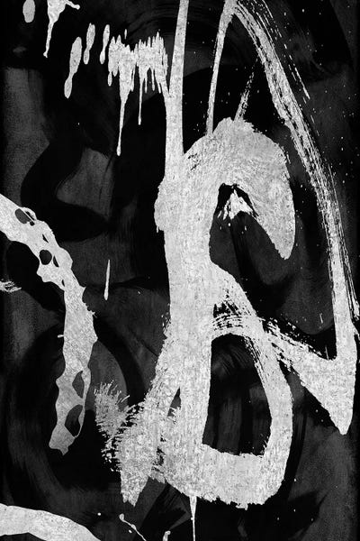 Black & White Abstract Art: Rambunctious Silver I by Jordan Davila