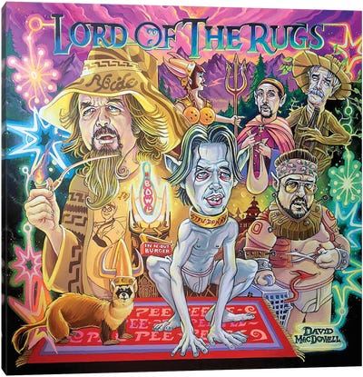 Lord Of The Rugs Canvas Art Print - Jeffrey "The Dude" Lebowski