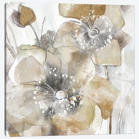 Taupe Spring Poppy II Canvas Print #DVN7} by Maria Donovan Art Print