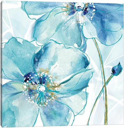 Blue Spring Poppy II Canvas Art Print