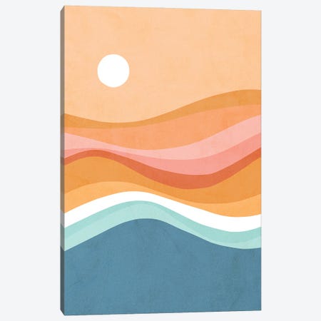 Rainbow Waves Seascape Canvas Print #DVR100} by Dominique Vari Canvas Artwork