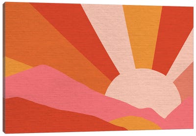 Retro Rainbow Landscape III Canvas Art Print - Sun Art