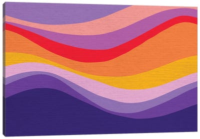Retro Rainbow Wave I Canvas Art Print - '70s Sunsets
