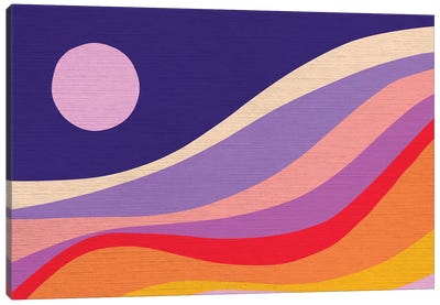Retro Rainbow Wave II Canvas Art Print - '70s Sunsets