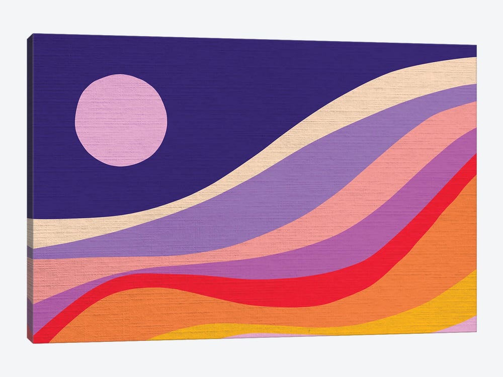 Retro Rainbow Wave II by Dominique Vari 1-piece Canvas Art