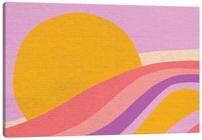 Retro Rainbow Wave III Canvas Art Print - '70s Sunsets