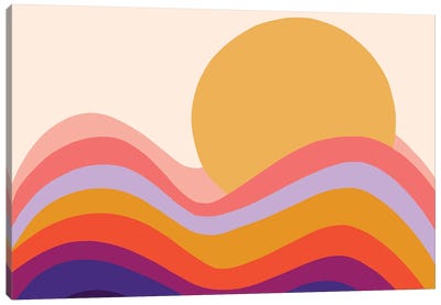 Retro Waves II Canvas Art Print - '70s Sunsets