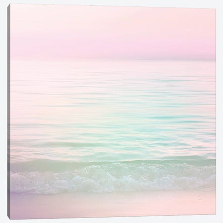 Dreamy Pastel Seascape I Pink Square Canvas Print #DVR12} by Dominique Vari Canvas Print